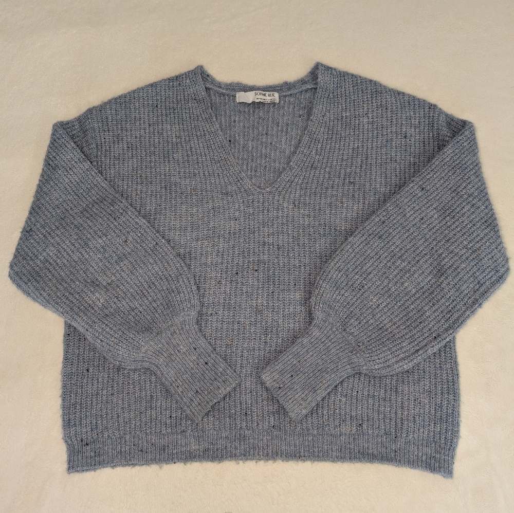 Sophie Rue V-Neck Balloon Sleeve Sweater | Size XS